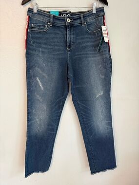 INC Denim Skinny Leg Ankle Jeans Side Stripe Indigo NWT Size 12